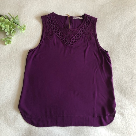 Ricki’s deep purple crochet detail sleeveless top - size large - Picture 8 of 15